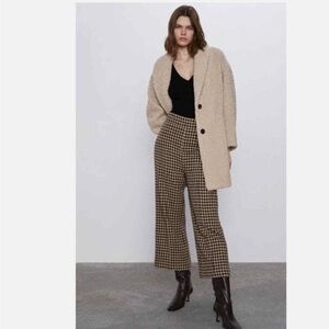 Zara Houndstooth Culottes, High-Waisted | Size Large